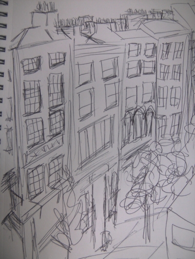 Parliament Street from the Honeymoon Suite - draft sketch
